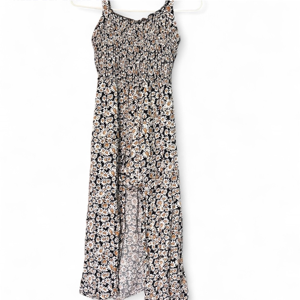 Floral Kids Dress - Black and White